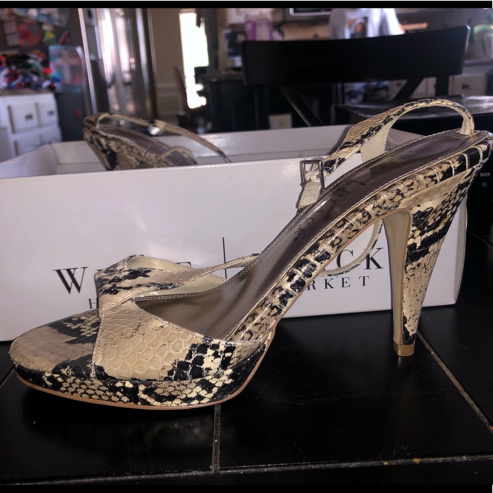 White House Black Market Snakeprint Heels - Picture 4 of 4